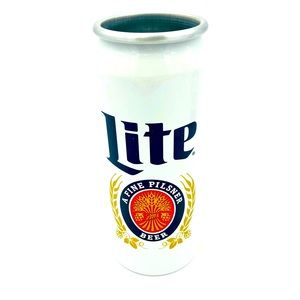 New Miller Lite Retro Aluminum Football Can Beer Holder!